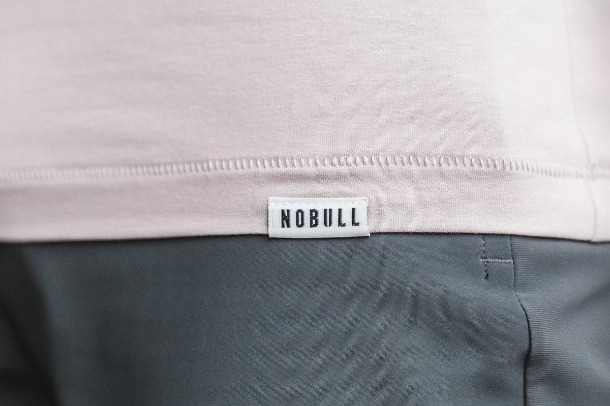 Nobull Lightweight Henley Men's T Shirts Rose | Australia (WR1453)